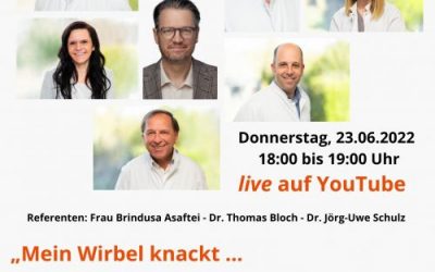 EINLADUNG: Online-Patientenveranstaltung „Mein Wirbel knackt … was kann ich tun?“ am 23.06.2022