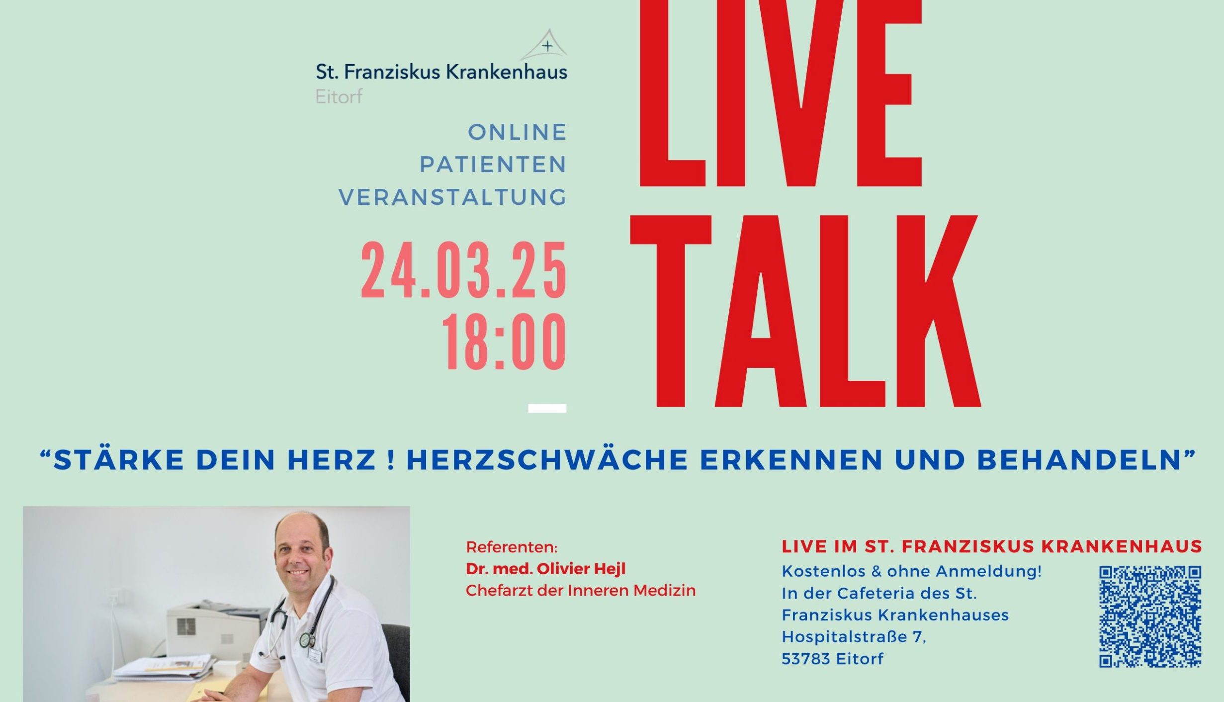 EINLADUNG: LIVETALK „Stärke Dein Herz ! Herzschwäche erkennen und behandeln“ – Patientenveranstaltung am 24.03.2025